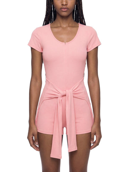 Breathable Tie-Waist Romper - Rave Uniform Detail View