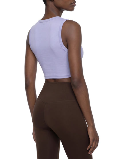 Crewneck Cropped Tank Top - Rave Uniform Detail View