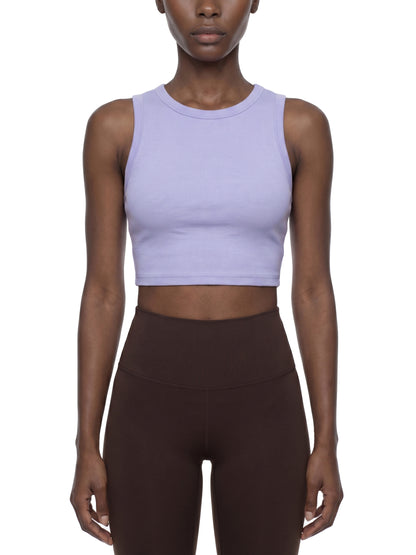Crewneck Cropped Tank Top - Rave Uniform Detail View