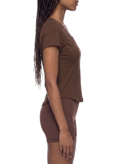 Comfy Paneled Crop T-Shirt - Rave Uniform Detail View