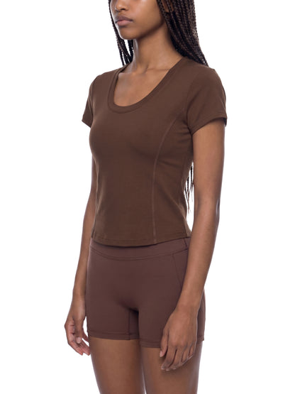 Comfy Paneled Crop T-Shirt - Rave Uniform Detail View
