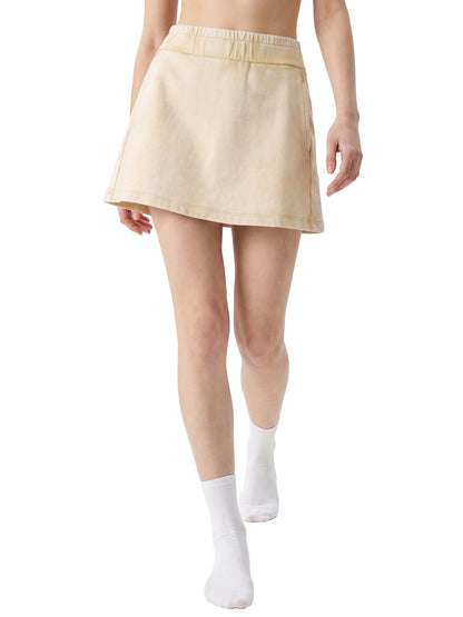 Cotton Wash Mini Skirt in Black detail view by Rave Uniform