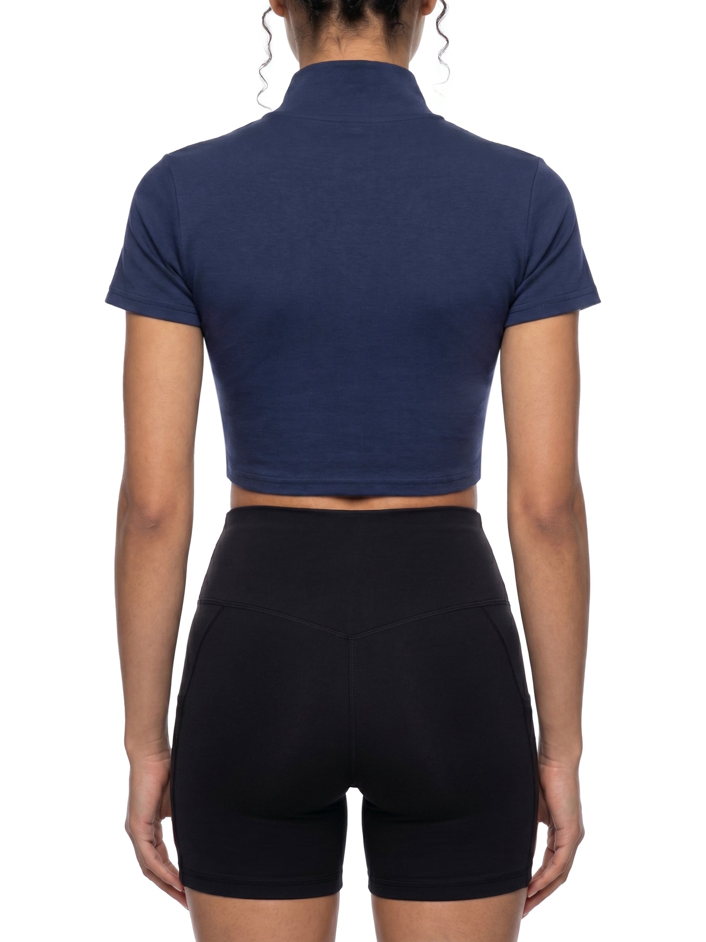 Vinyl Love Cropped Zip-Up T-Shirt - Rave Uniform Detail View