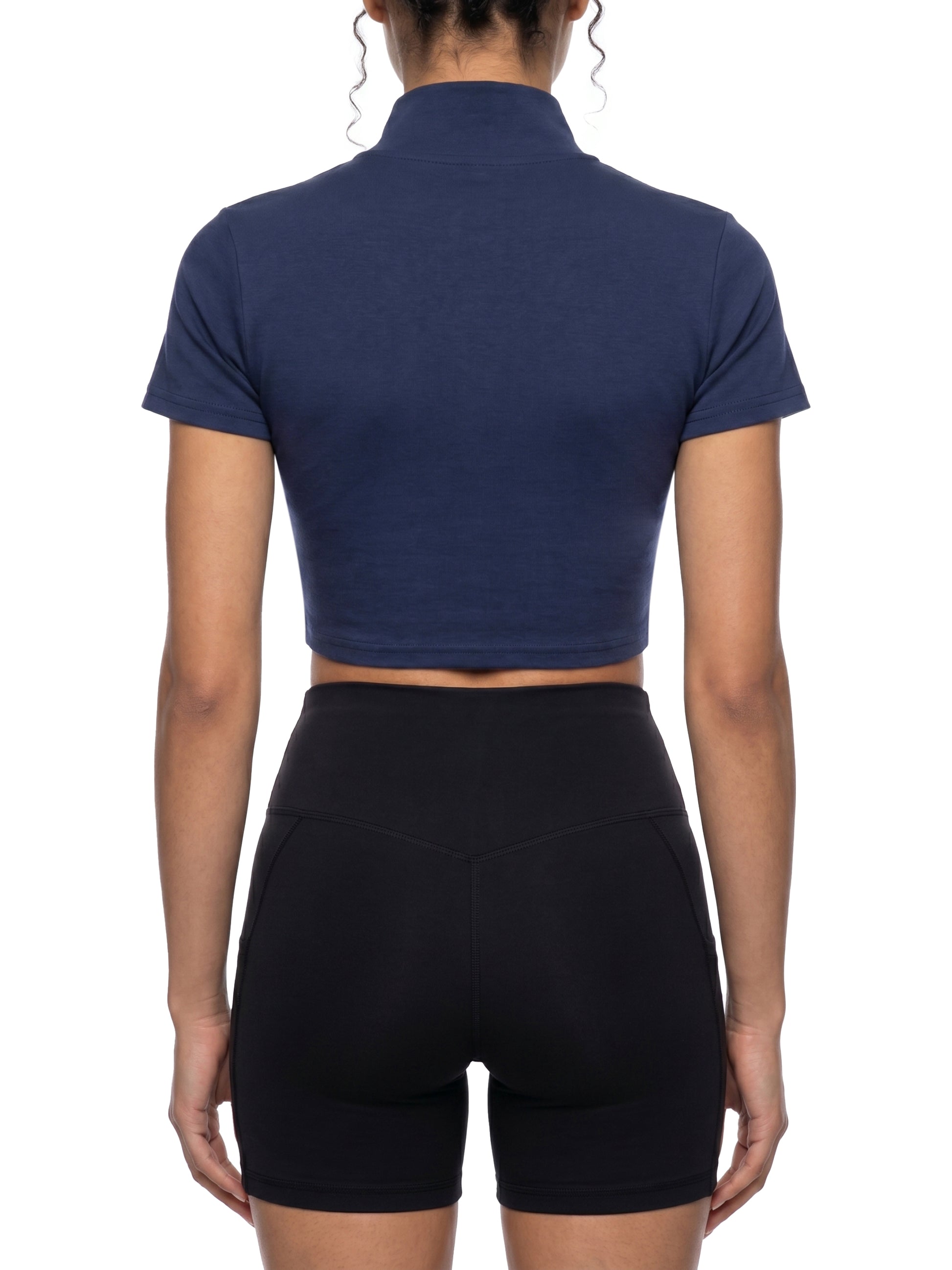 Vinyl Love Cropped Zip-Up T-Shirt - Rave Uniform Detail View