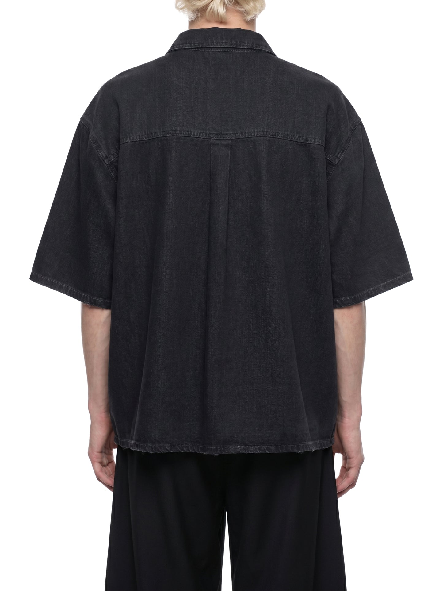 Drop Shoulder Shirt in Black side view by Rave Uniform