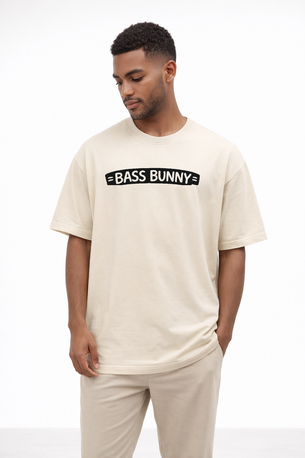 Base Bunny T-Shirt front candidate 1 white studio model mockup