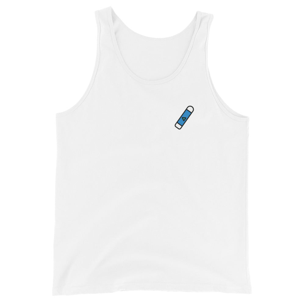 Men's Tank Top in White front view by Rave Uniform