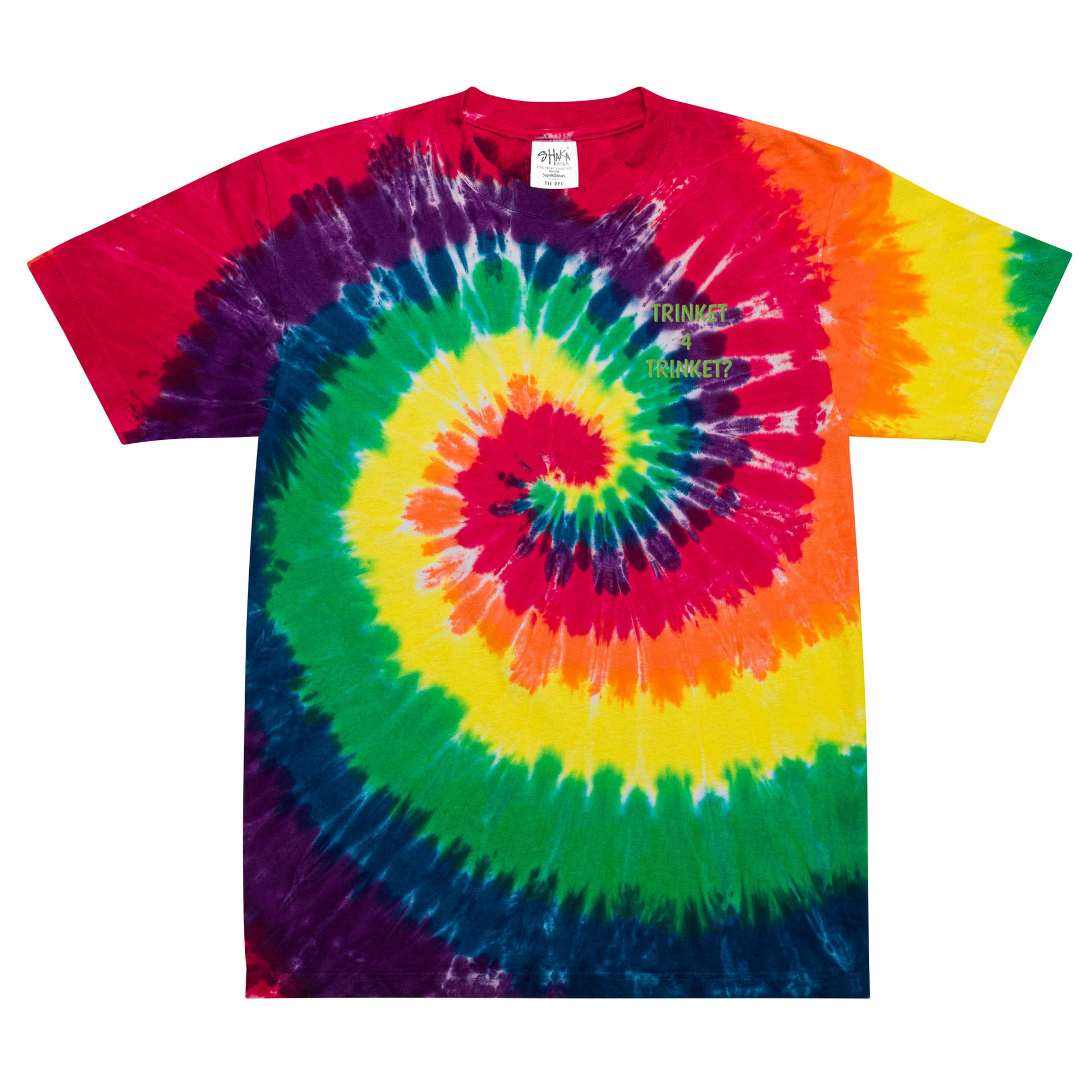 Oversized tie-dye t-shirt in Classic rainbow front view by Rave Uniform