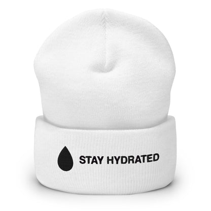 Stay Hydrated Beanie in White