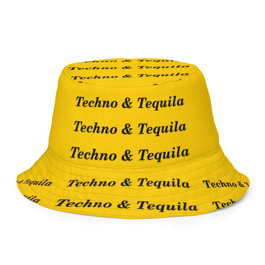 Techno & Tequila All Over Print Reversible Bucket Hat, inside (reversed)