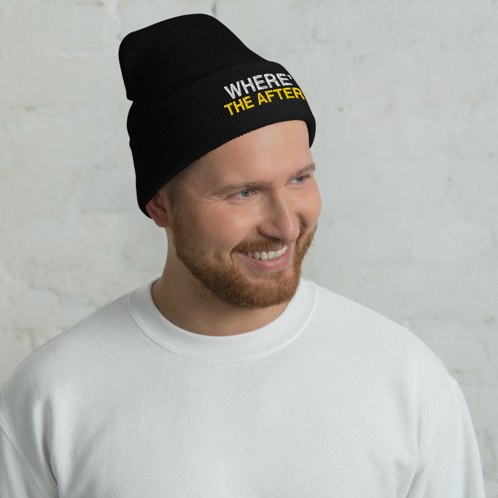 Where’s The Afters Beanie in Black on a model